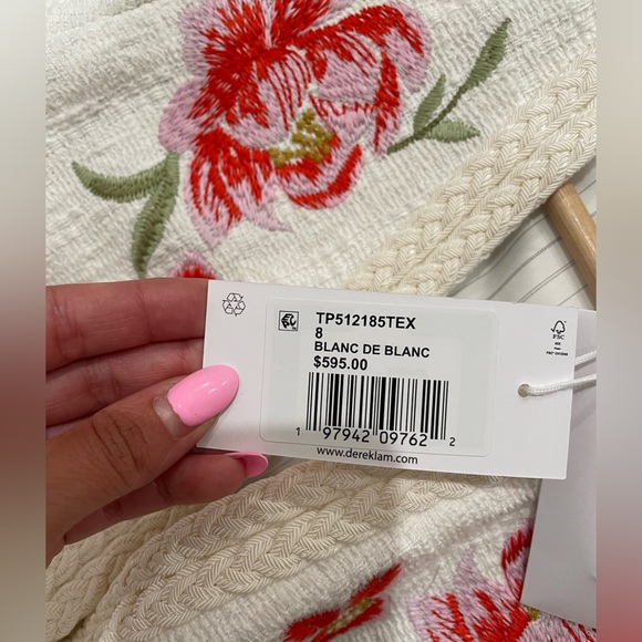 NWT 10 Derek Lam 10 Crosby x Anthropologie Bayle Embroidered Tweed Jacket Cream - Picture 15 of 15